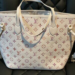 White LV Inspired Monogram Tote Bag – Designer Style Handbag (Not Authentic)
